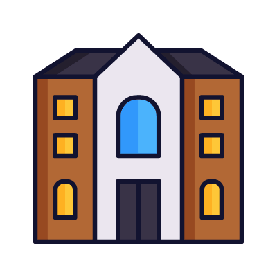 Municipal Building, Animated Icon, Lineal