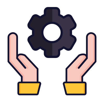 Hands Open Settings, Animated Icon, Lineal
