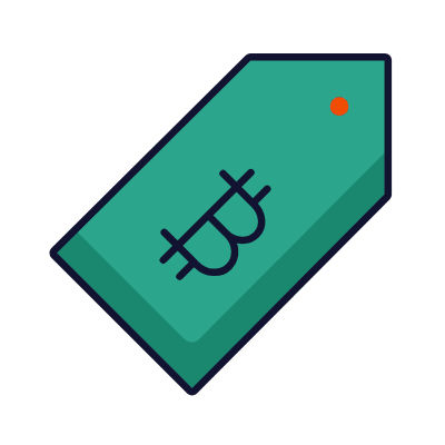 Bitcoin Price Tag, Animated Icon, Lineal
