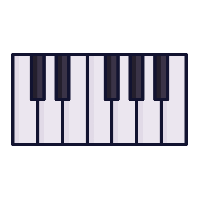 Piano Keyboard, Animated Icon, Lineal