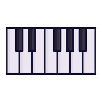 Piano, Animated Icon, Lineal