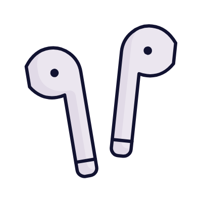 Earbuds, Animated Icon, Lineal