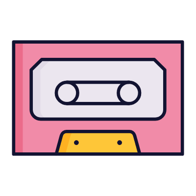 Cassette Tape, Animated Icon, Lineal