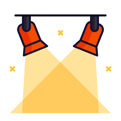 Stage Lights, Animated Icon, Lineal