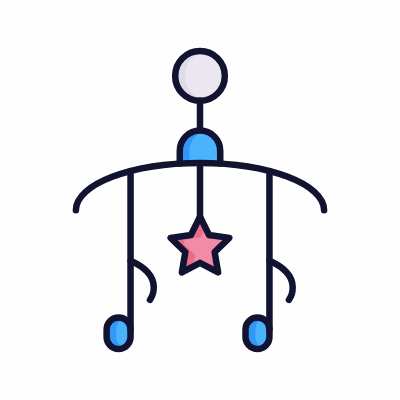 Crib Toy, Animated Icon, Lineal