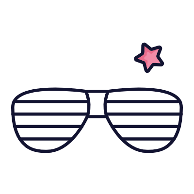 Party Glasses, Animated Icon, Lineal