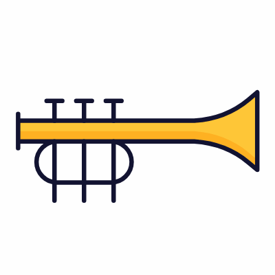 Trumpet, Animated Icon, Lineal