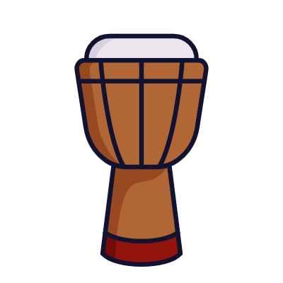 Djembe, Animated Icon, Lineal
