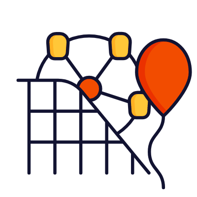 Amusement Park, Animated Icon, Lineal