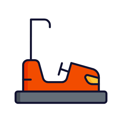 Bumper Car, Animated Icon, Lineal