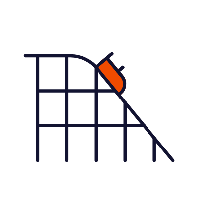 Roller Coaster, Animated Icon, Lineal