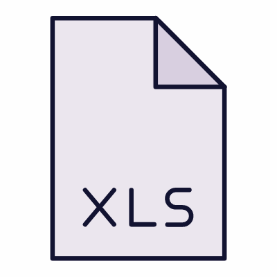 File XLS, Animated Icon, Lineal