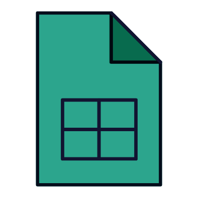 File Google Sheet, Animated Icon, Lineal