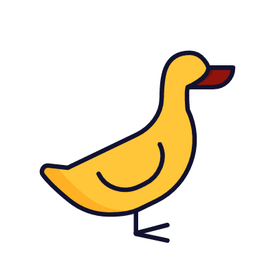 Duck, Animated Icon, Lineal