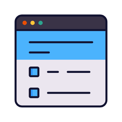 Browser Questionnaire, Animated Icon, Lineal