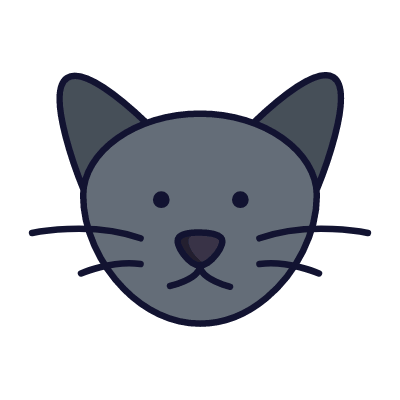 Cat Head, Animated Icon, Lineal