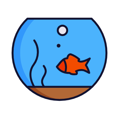 Aquarium Bowl, Animated Icon, Lineal