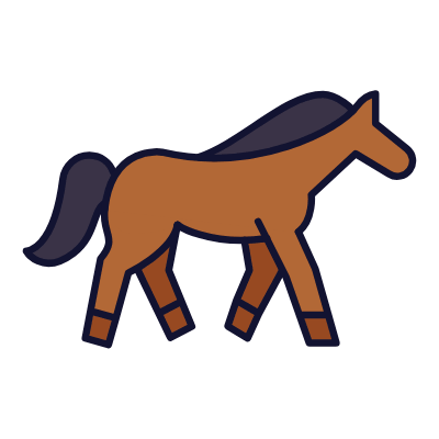 Trotting Horse, Animated Icon, Lineal