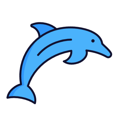 Dolphin, Animated Icon, Lineal