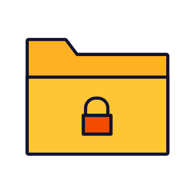 Folder Lock, Animated Icon, Lineal