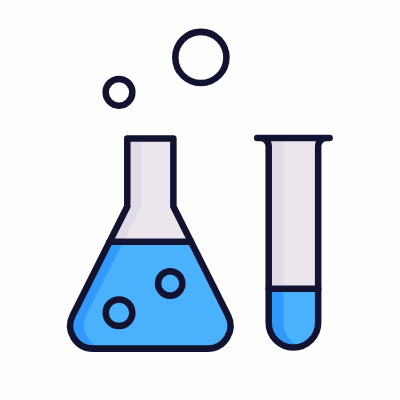 Laboratory Glassware, Animated Icon, Lineal