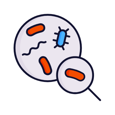 Bacterias Magnifier, Animated Icon, Lineal