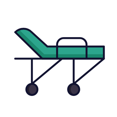 Hospital Stretcher, Animated Icon, Lineal
