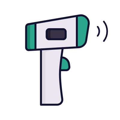 Thermometer Gun, Animated Icon, Lineal