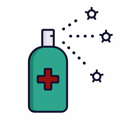Antibacterial Spray, Animated Icon, Lineal