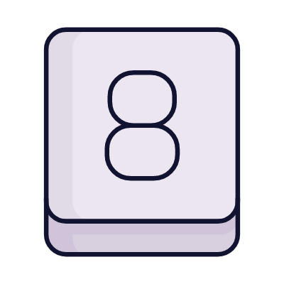 Eight Key, Animated Icon, Lineal