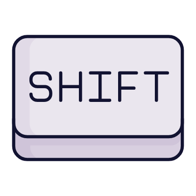 Shift Key, Animated Icon, Lineal