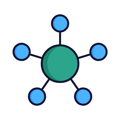 Hub Network, Animated Icon, Lineal