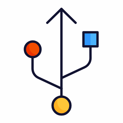USB Connector, Animated Icon, Lineal