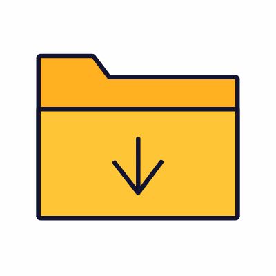 Folder Arrow Down, Animated Icon, Lineal