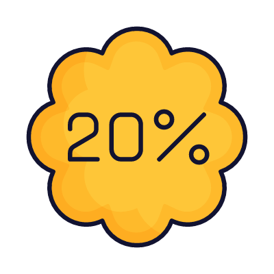 Coupon Sale 20%, Animated Icon, Lineal