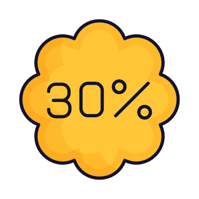 Coupon Sale 30%, Animated Icon, Lineal