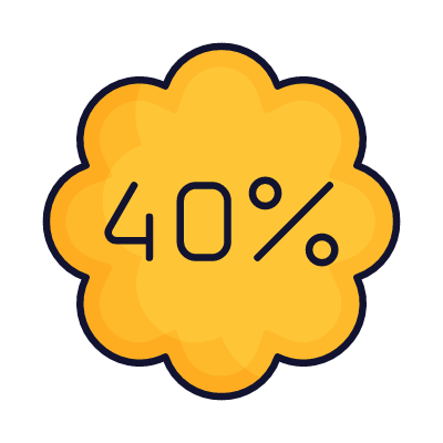 Coupon Sale 40%, Animated Icon, Lineal