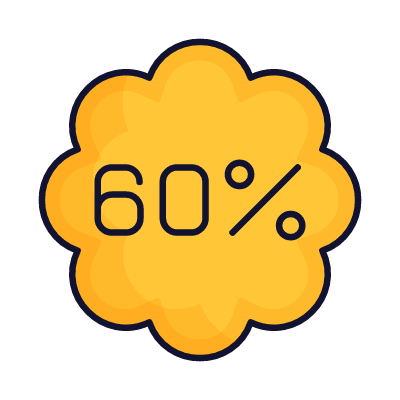 Coupon Sale 60%, Animated Icon, Lineal