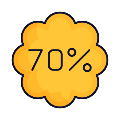 Coupon Sale 70%, Animated Icon, Lineal