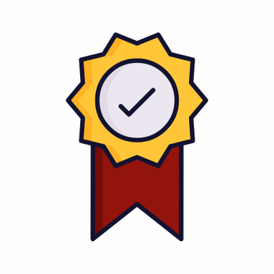 Medal Ribbon Check, Animated Icon, Lineal