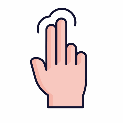 Tap Two Fingers, Animated Icon, Lineal