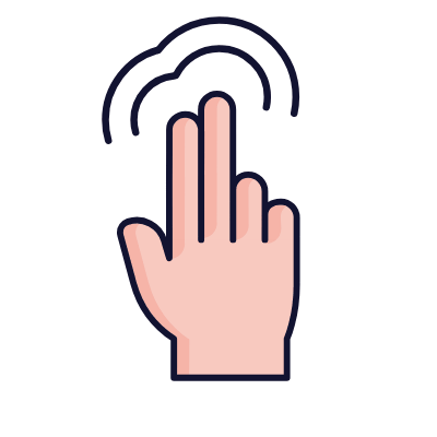 Tap Two Fingers Twice, Animated Icon, Lineal