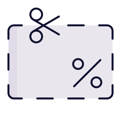 Cut Out Coupon, Animated Icon, Lineal