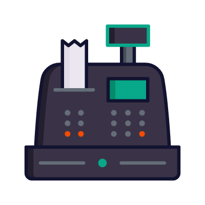 Cash Register, Animated Icon, Lineal