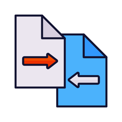 Files Compare, Animated Icon, Lineal
