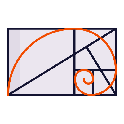 Fibonacci Arcs, Animated Icon, Lineal