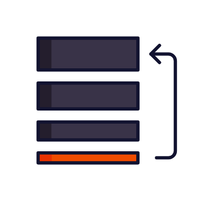 Order Bottom To Top, Animated Icon, Lineal