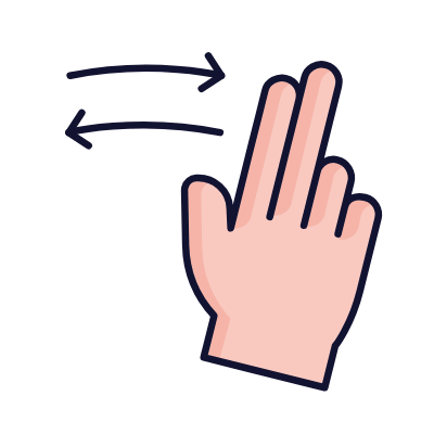 Two Fingers Swipe Right Left, Animated Icon, Lineal