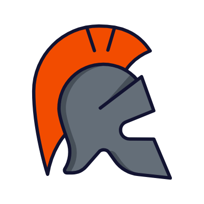 Spartan Helmet, Animated Icon, Lineal