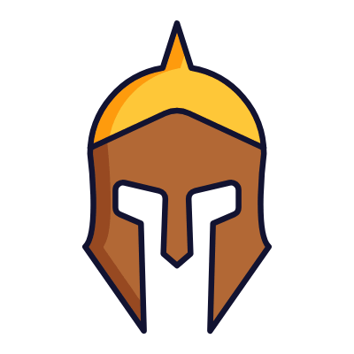 Spartan Helmet, Animated Icon, Lineal